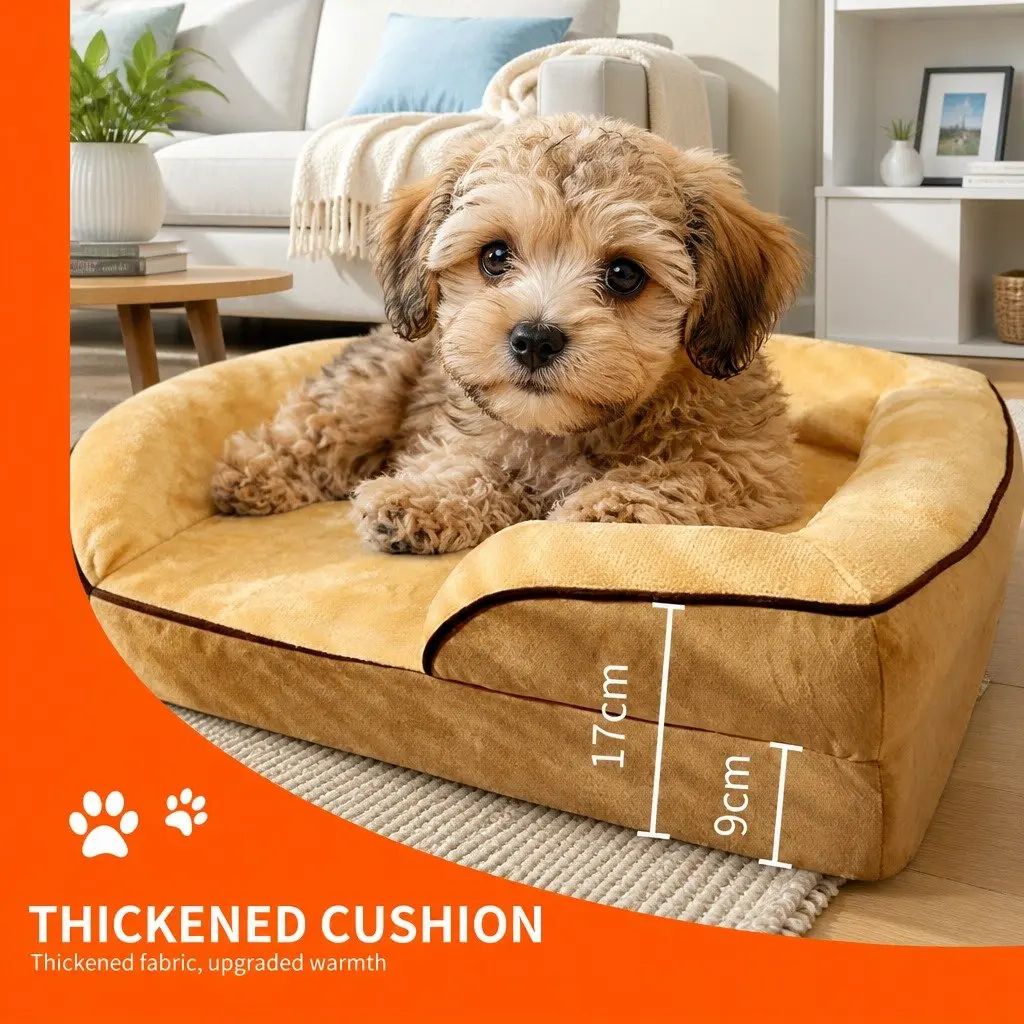 Dog Sofa Bed Tech Cloth 60x50x17cm Yellow
