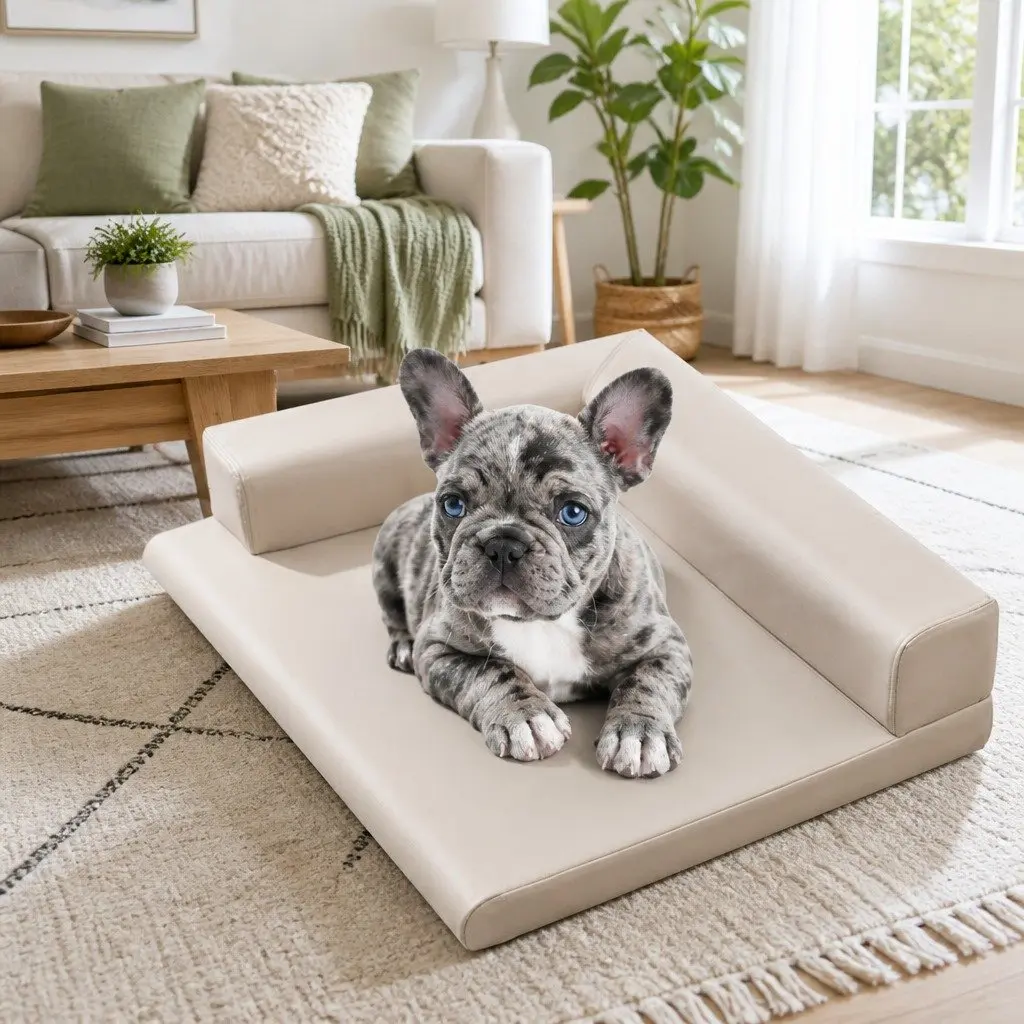Dog Bed High-density Sponge L-shaped Grey 65x50cm