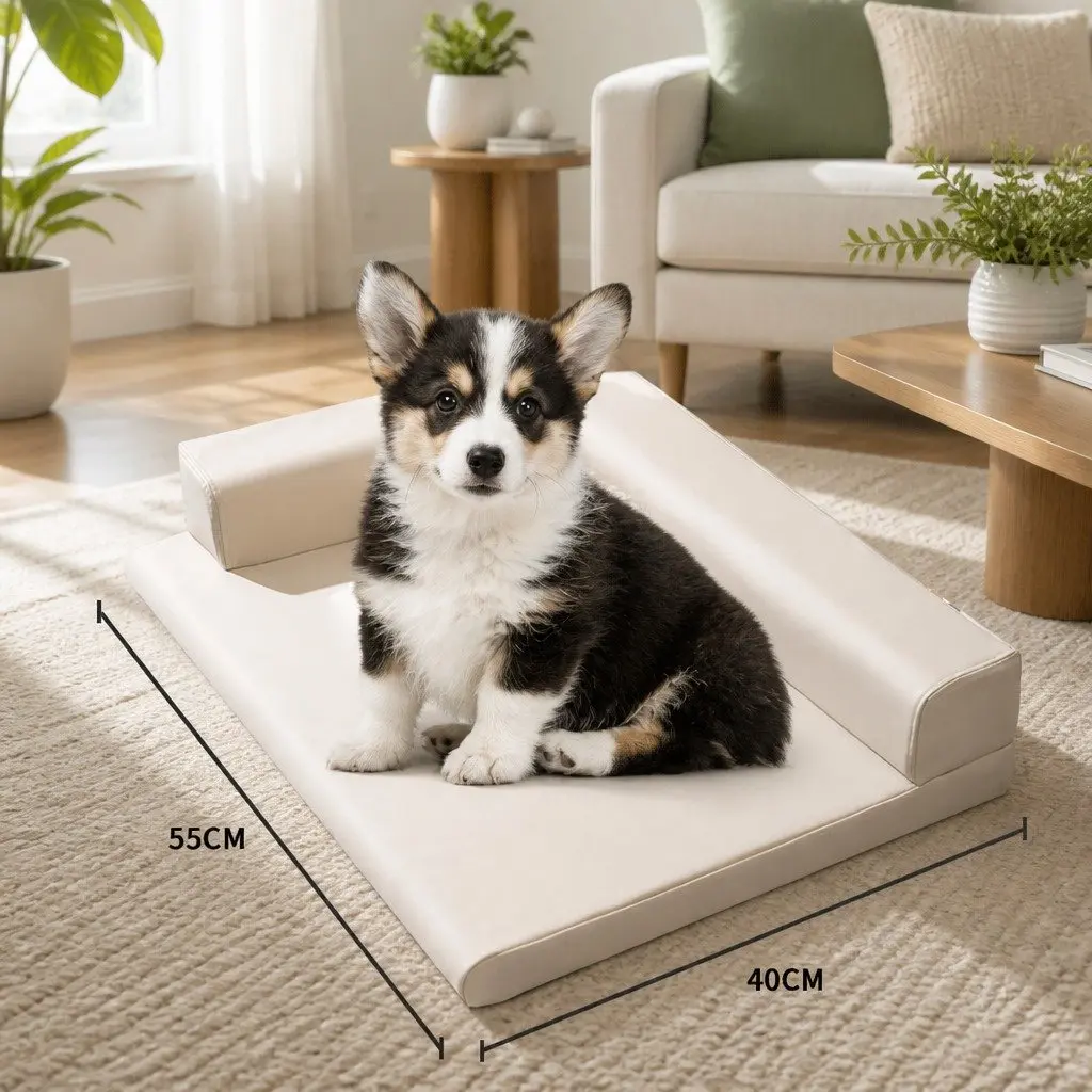 Dog Bed High-density Sponge L-shaped Grey 55x40cm