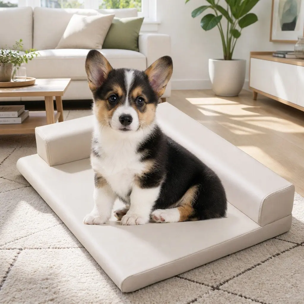 Dog Bed High-density Sponge L-shaped Grey 55x40cm