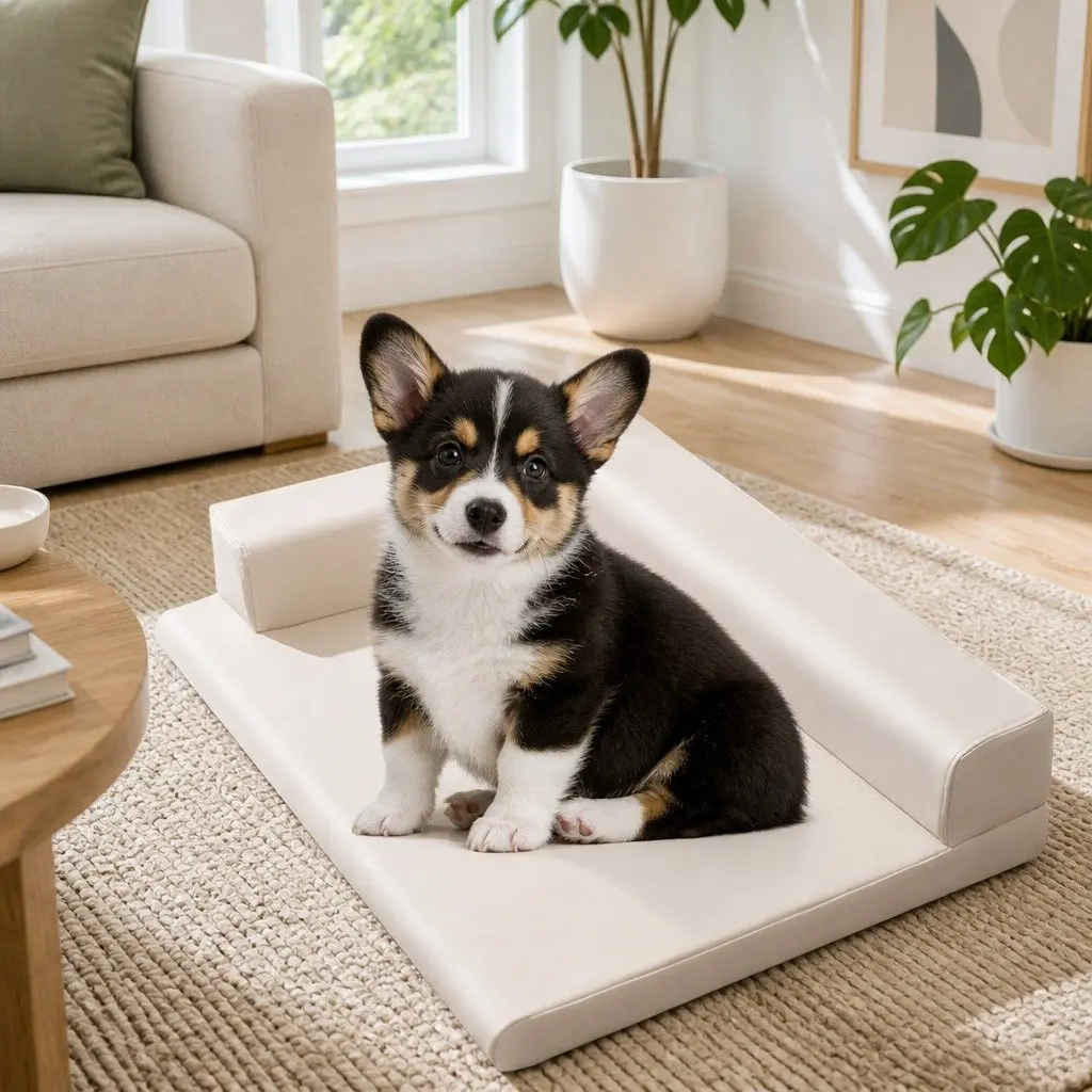Dog Bed High-density Sponge L-shaped Grey 55x40cm