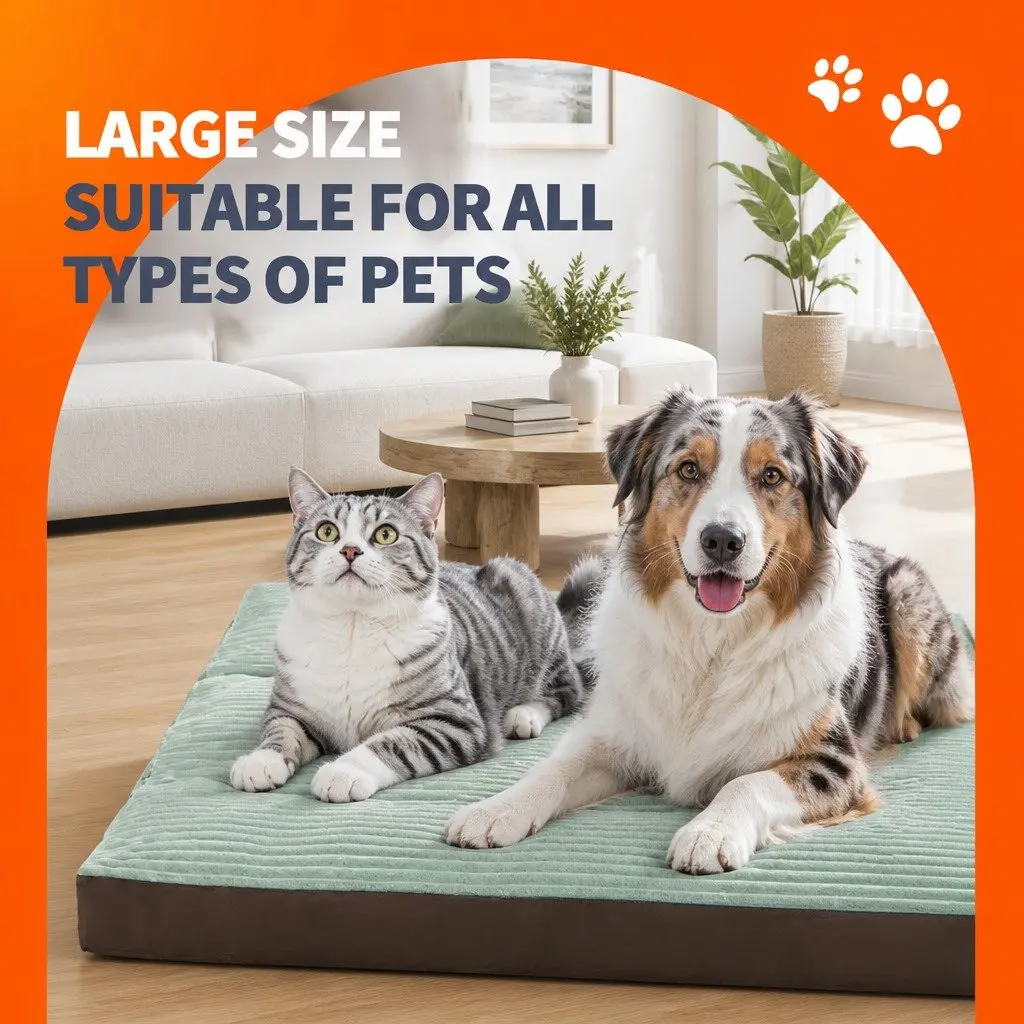 Pet Bed Mat Striped Velvet 100x75cm Green