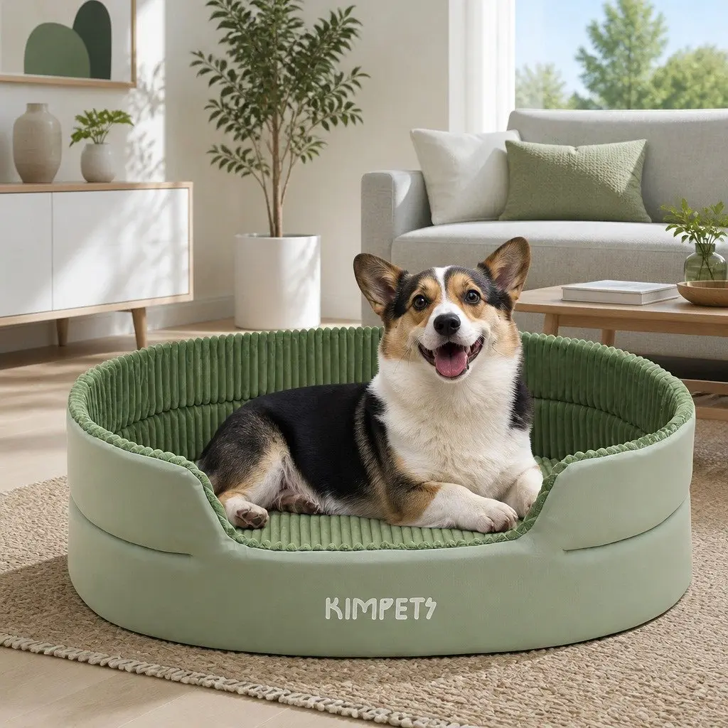 3D Semi-Enclosed Pet Bed with Avocado Cushion