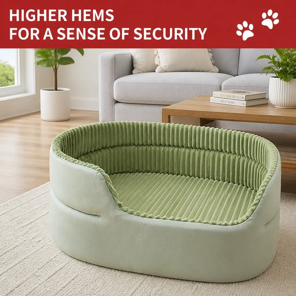 3D Semi-Enclosed Pet Bed with Avocado Cushion