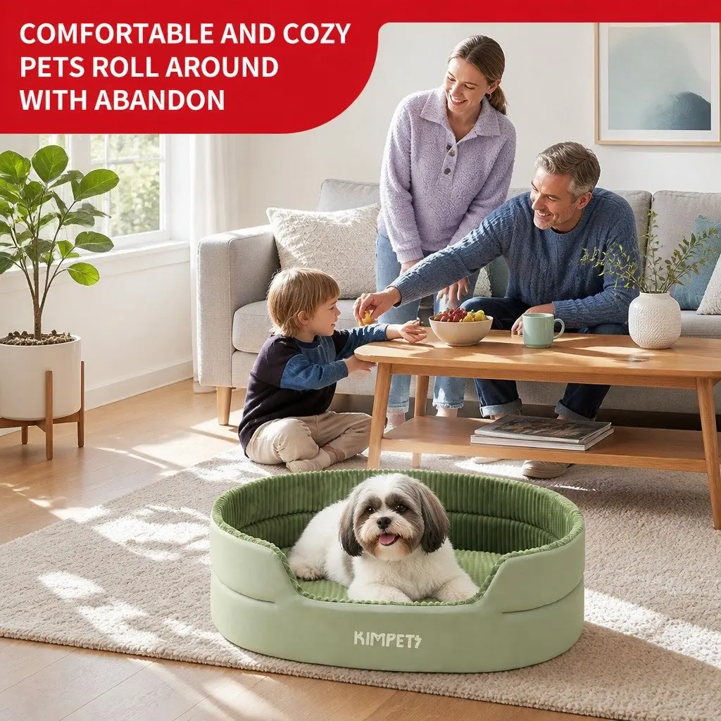 3D Semi-Enclosed Pet Bed with Avocado Cushion