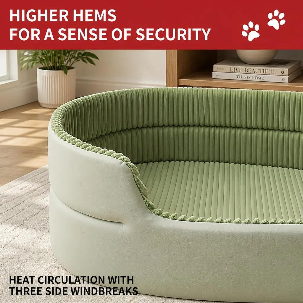 Pet Avocado Semi-Enclosed Bed Large Space Three-Dimensional Design Hideaway