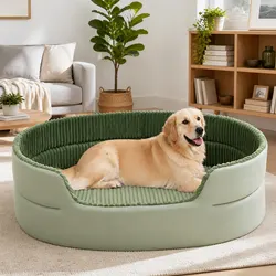 Premium Large 3D Semi-Enclosed Pet Nest XL Avocado Bed