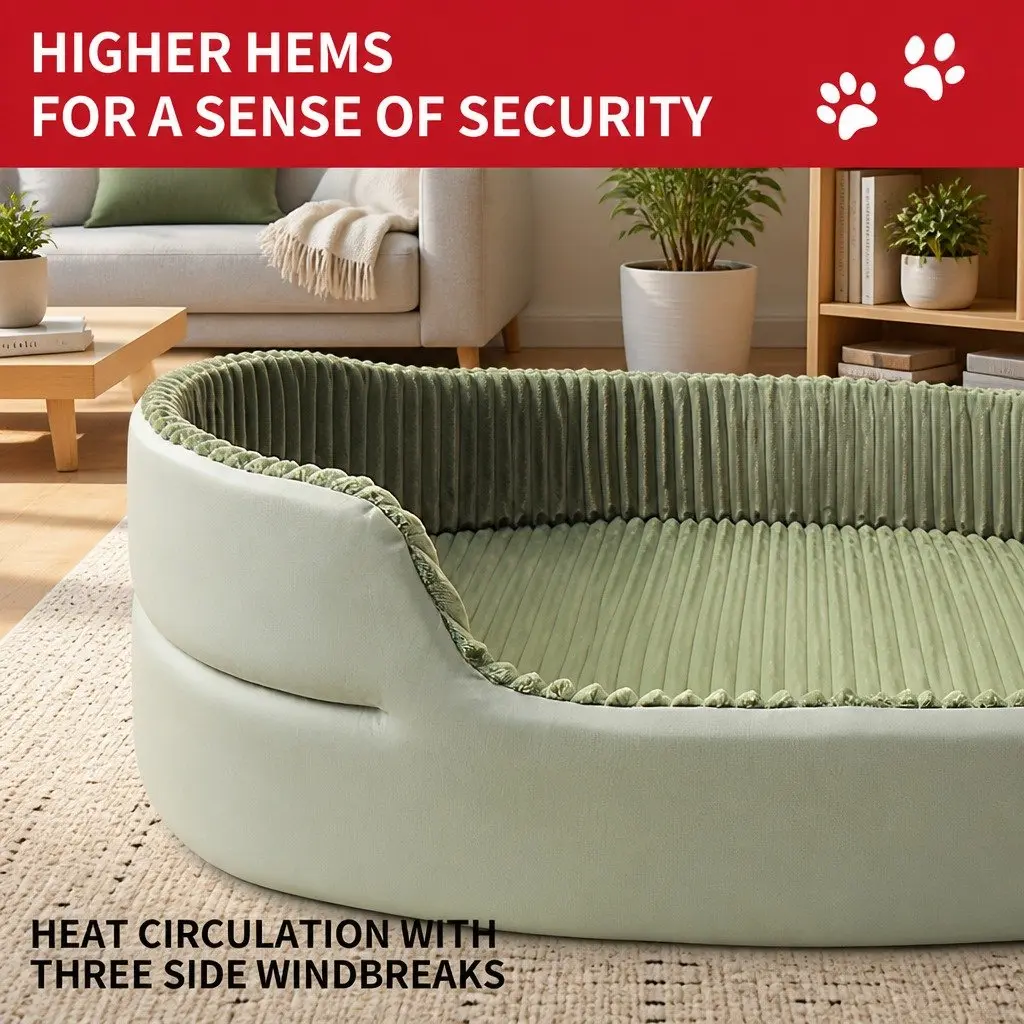Pet Bed High Elasticity Cotton 75x50cm Avocado Green