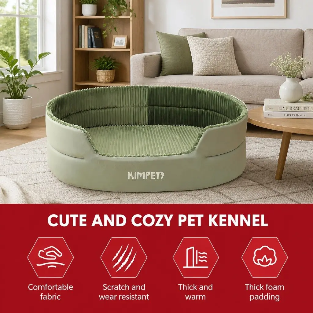 Pet Bed High Elasticity Cotton 75x50cm Avocado Green