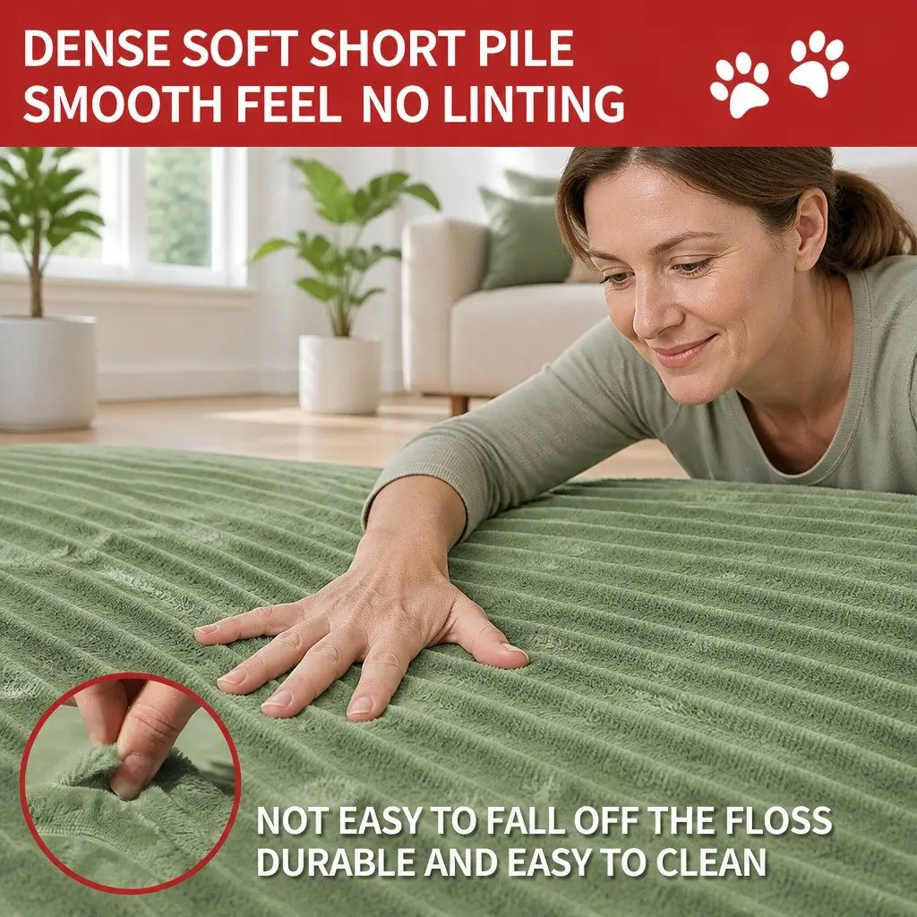 Large XXL Semi-Enclosed Pet Nest Bed Striped Design Avocado Colored