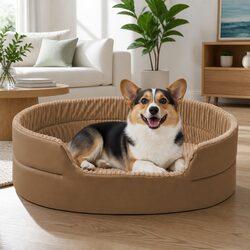 3D Khaki Pet Nest Bed with Superior Comfort Design