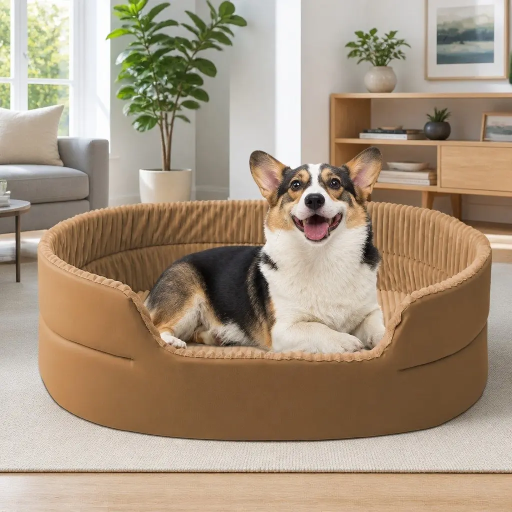 Pet Bed High Elasticity Cotton 50x35cm Khaki
