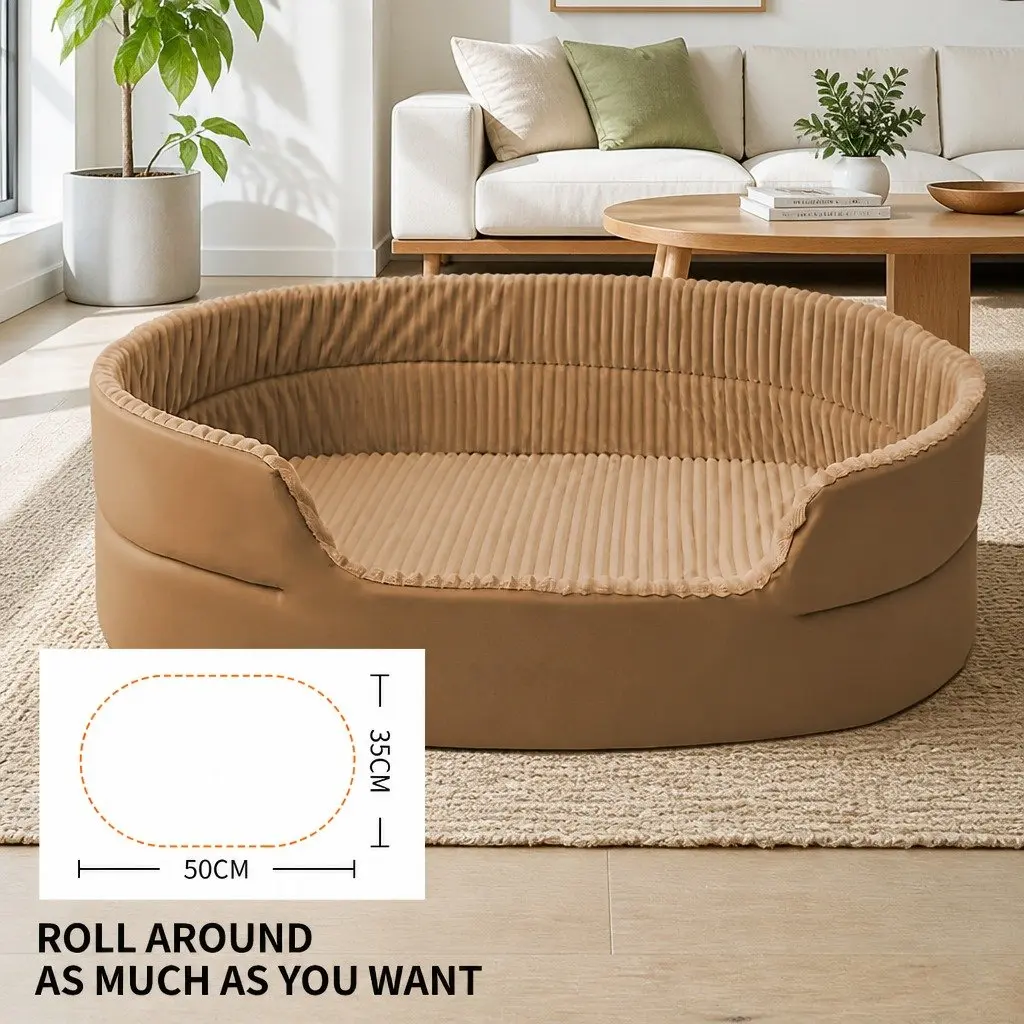 Pet Bed High Elasticity Cotton 50x35cm Khaki