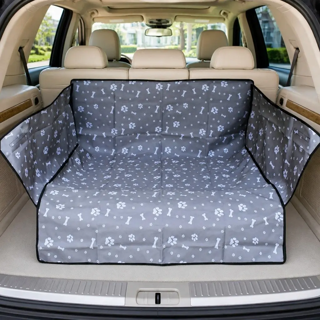 Dog Car Seat Cover Waterproof Oxford Fabric Grey 155x105cm