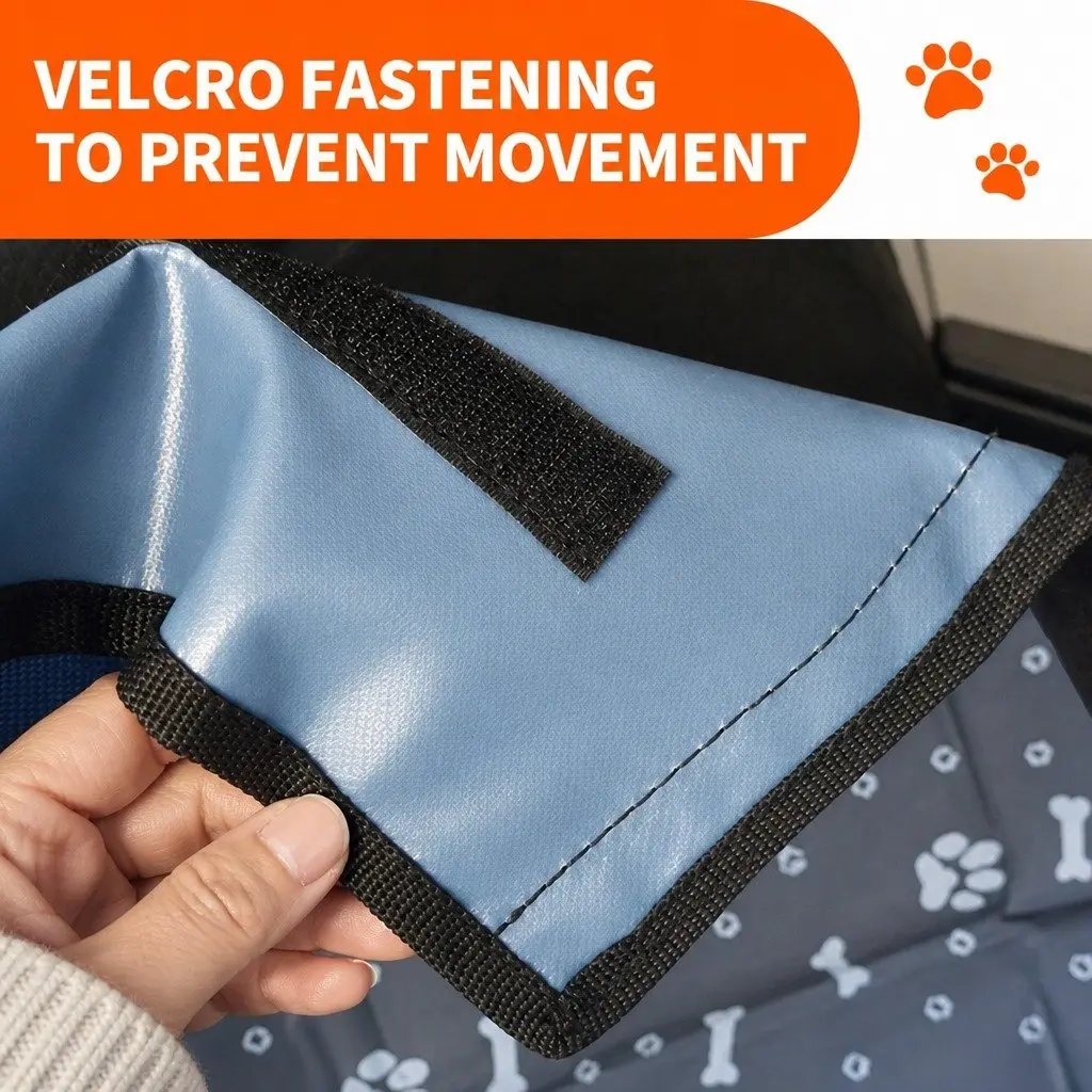 Dog Car Seat Cover Waterproof Oxford Fabric Grey 155x105cm