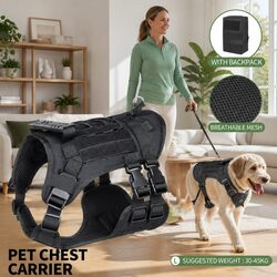 Durable Dog Chest Vest Harness with Poop Bag Holder