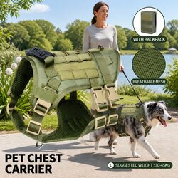 Durable Tactical Chest Rig Pet Strap with Poop Bag Holder