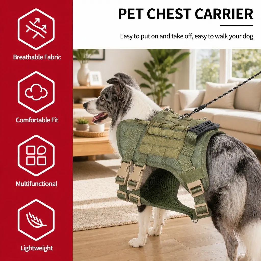 Chest Rig Pet Strap POM Material Large Army Green