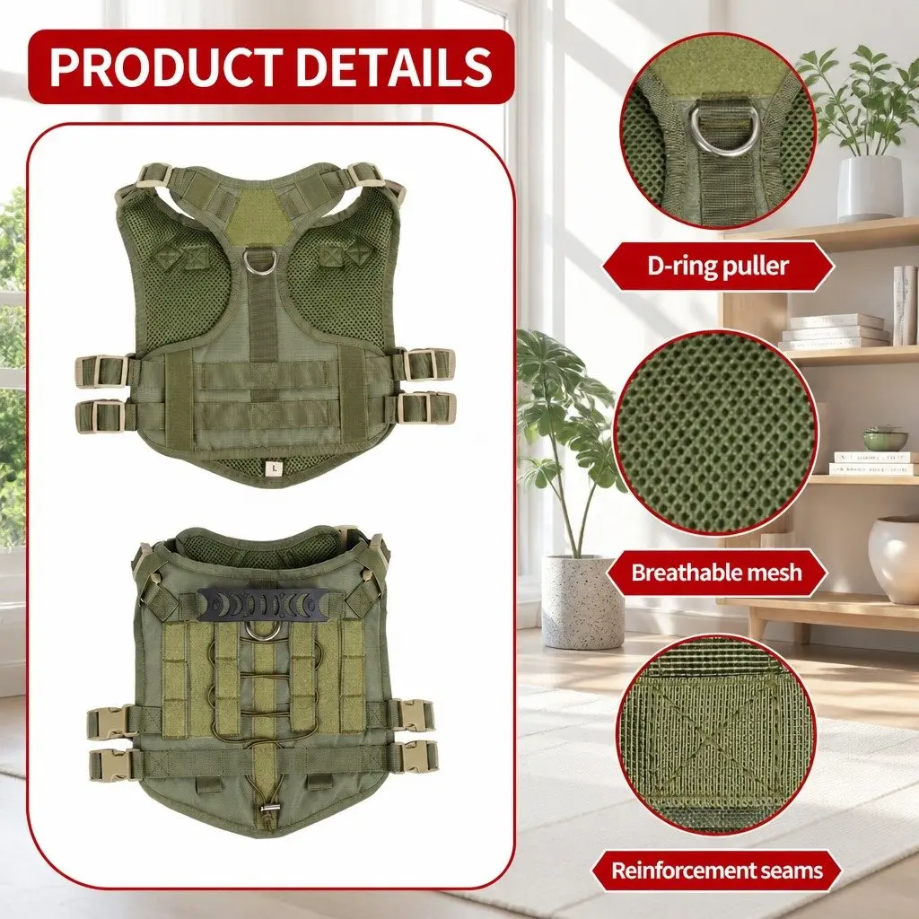 Chest Rig Pet Strap POM Material Large Army Green