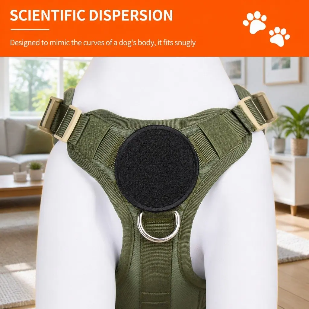 Dog Chest Harness POM Material Medium Army Green