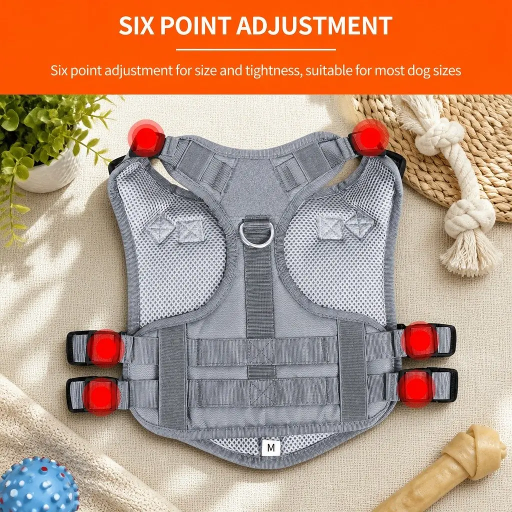 Dog Harness Vest POM Material Medium Grey