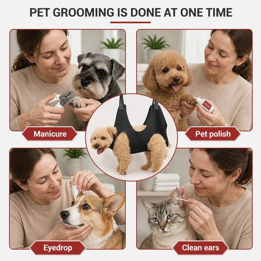 Pet Grooming Hammock Cloth M Black