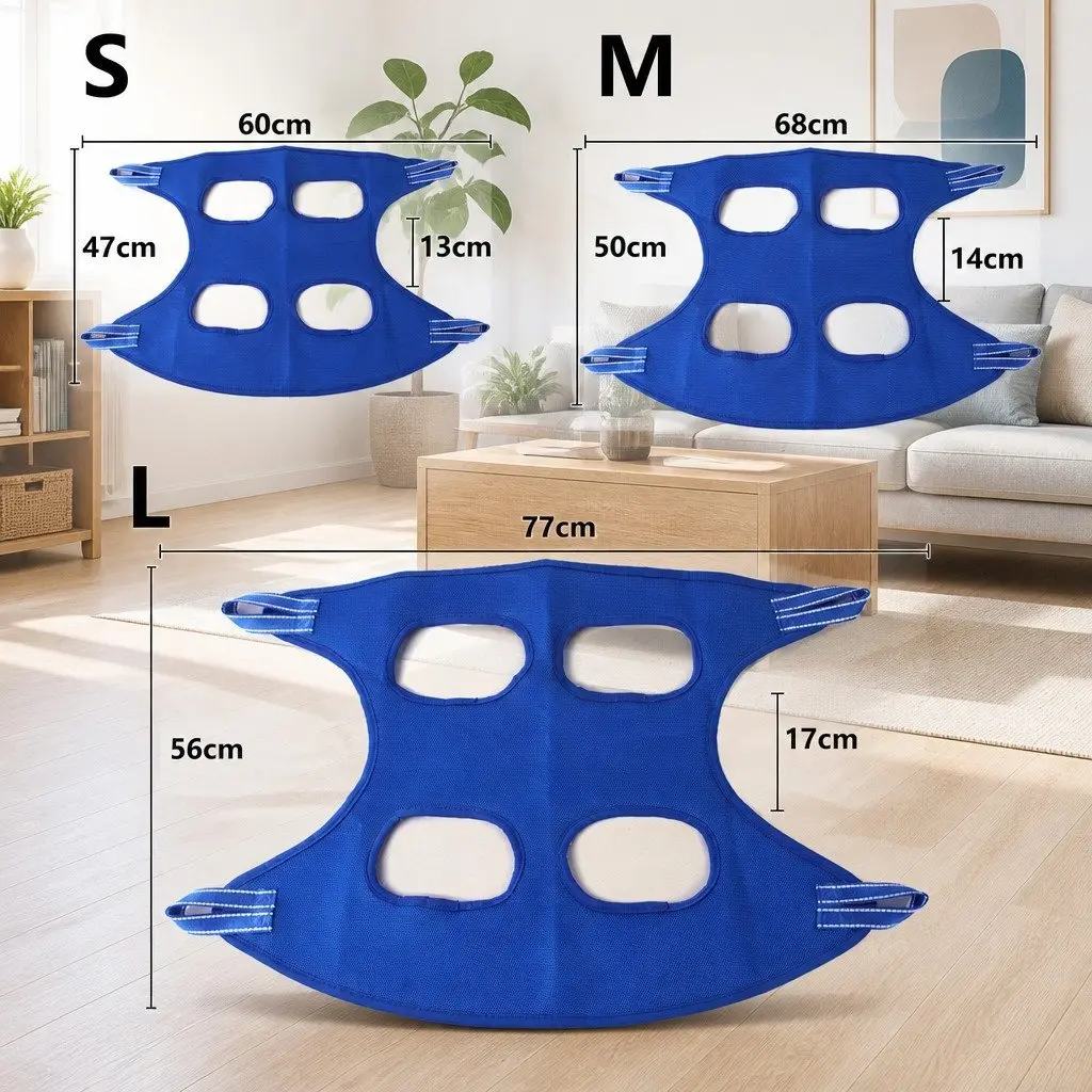 Pet Grooming Hammock Cloth 60cmX47cm Blue for Small Medium Pets