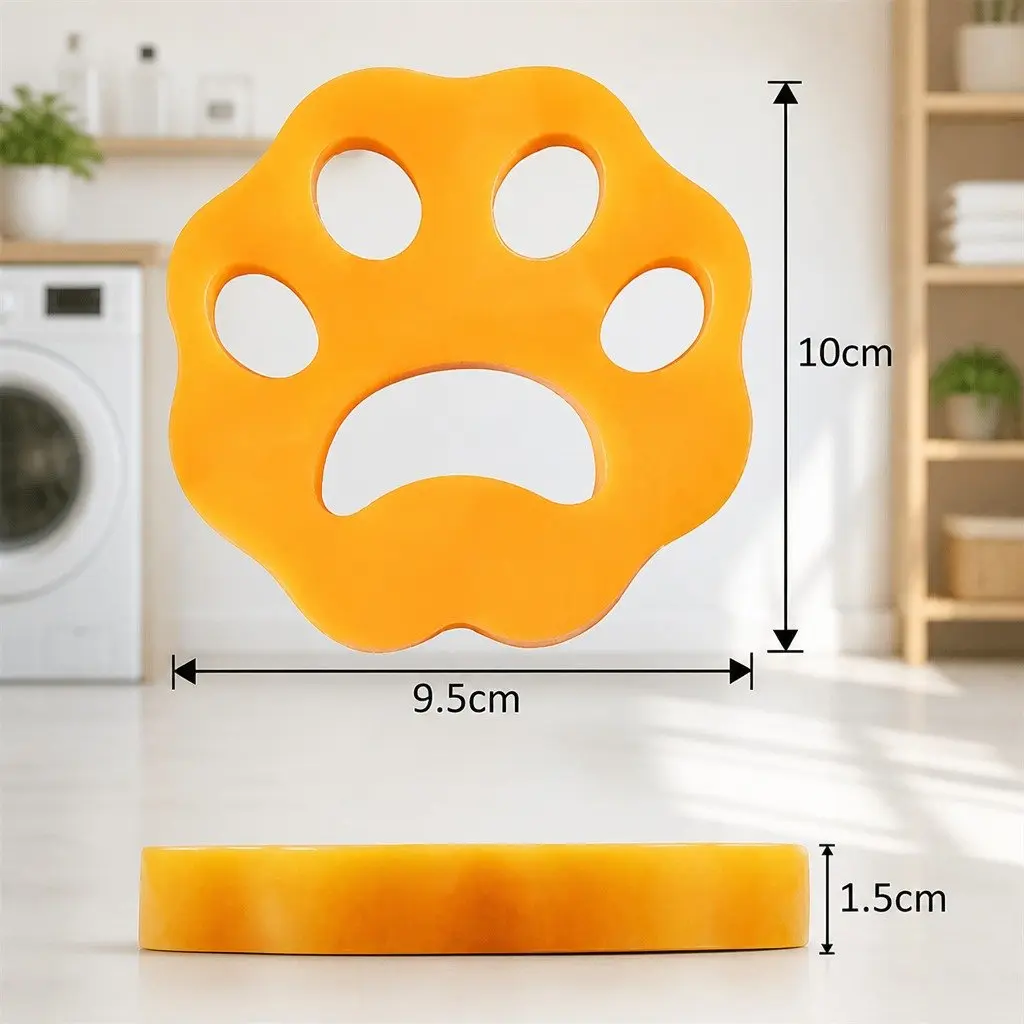 Pet Hair Remover Silicone Laundry Washing Machine Lint Catcher Yellow