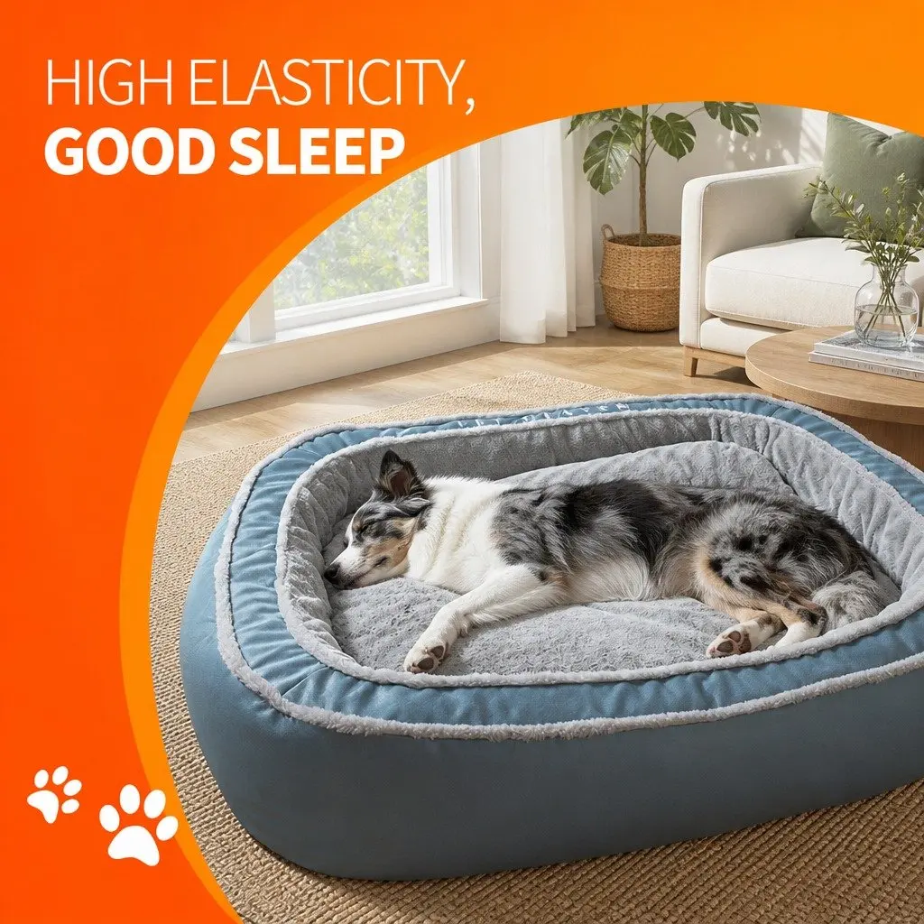 Pet Bed Cotton 60x50x17cm Blue