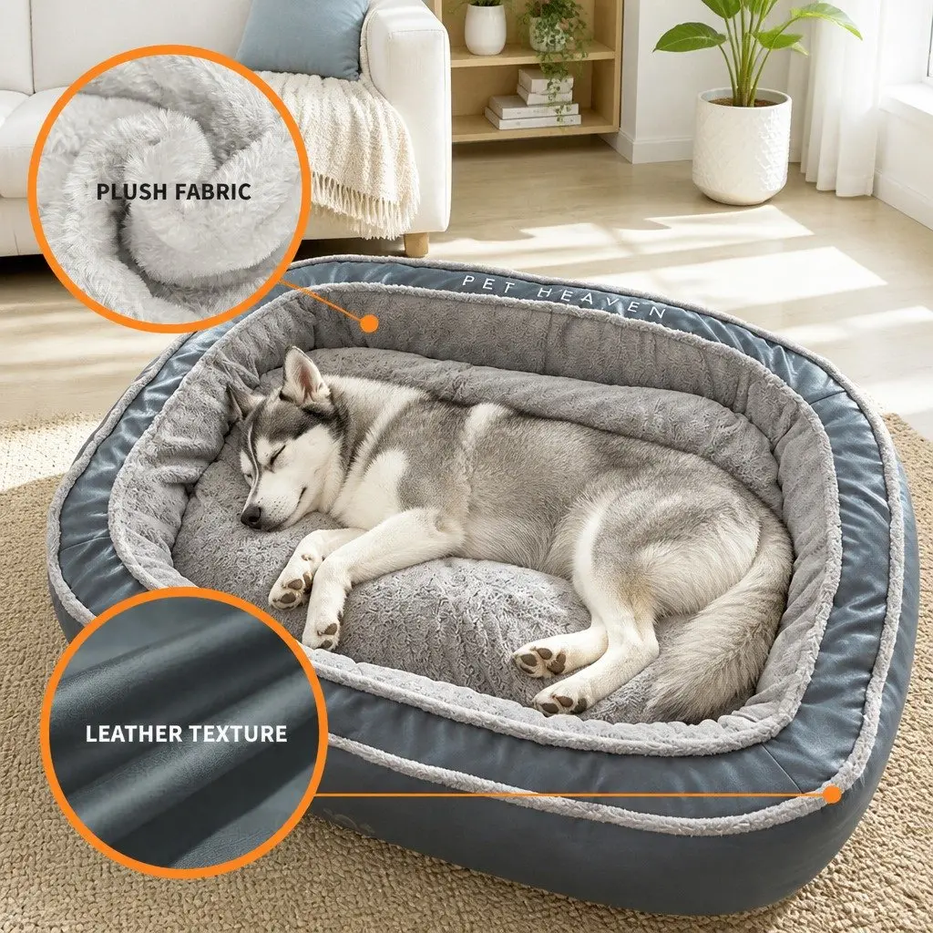 Pet Bed Cotton 60x50x17cm Blue