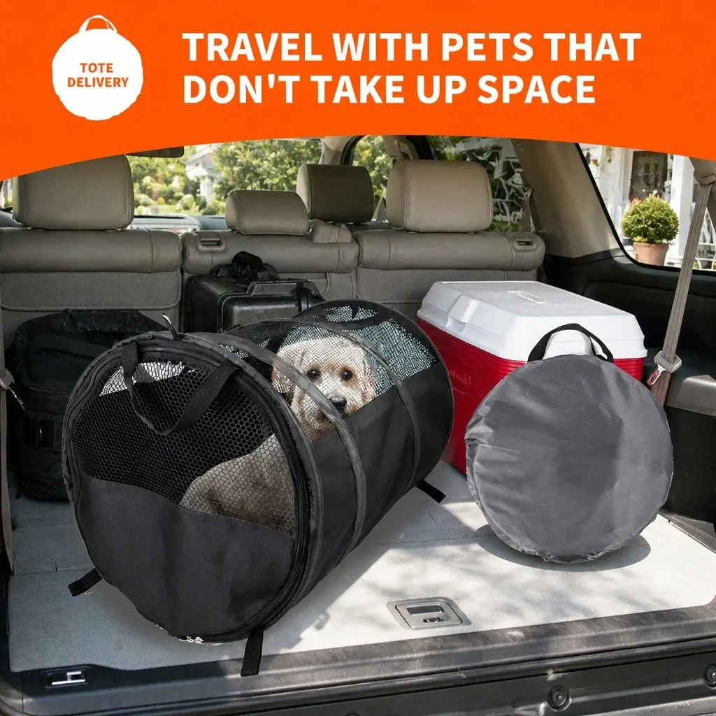 Pet Carrier Bag Oxford Cloth 123x58x58cm Black