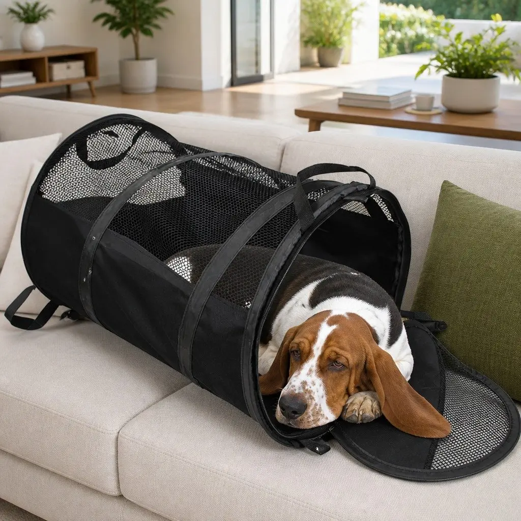 Black Pet Carrier Bag for Cats and Dogs