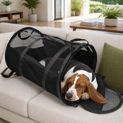 Pet Carrier Bag Portable Travel for Cats Dogs Black Shoulder Strap Lightweight