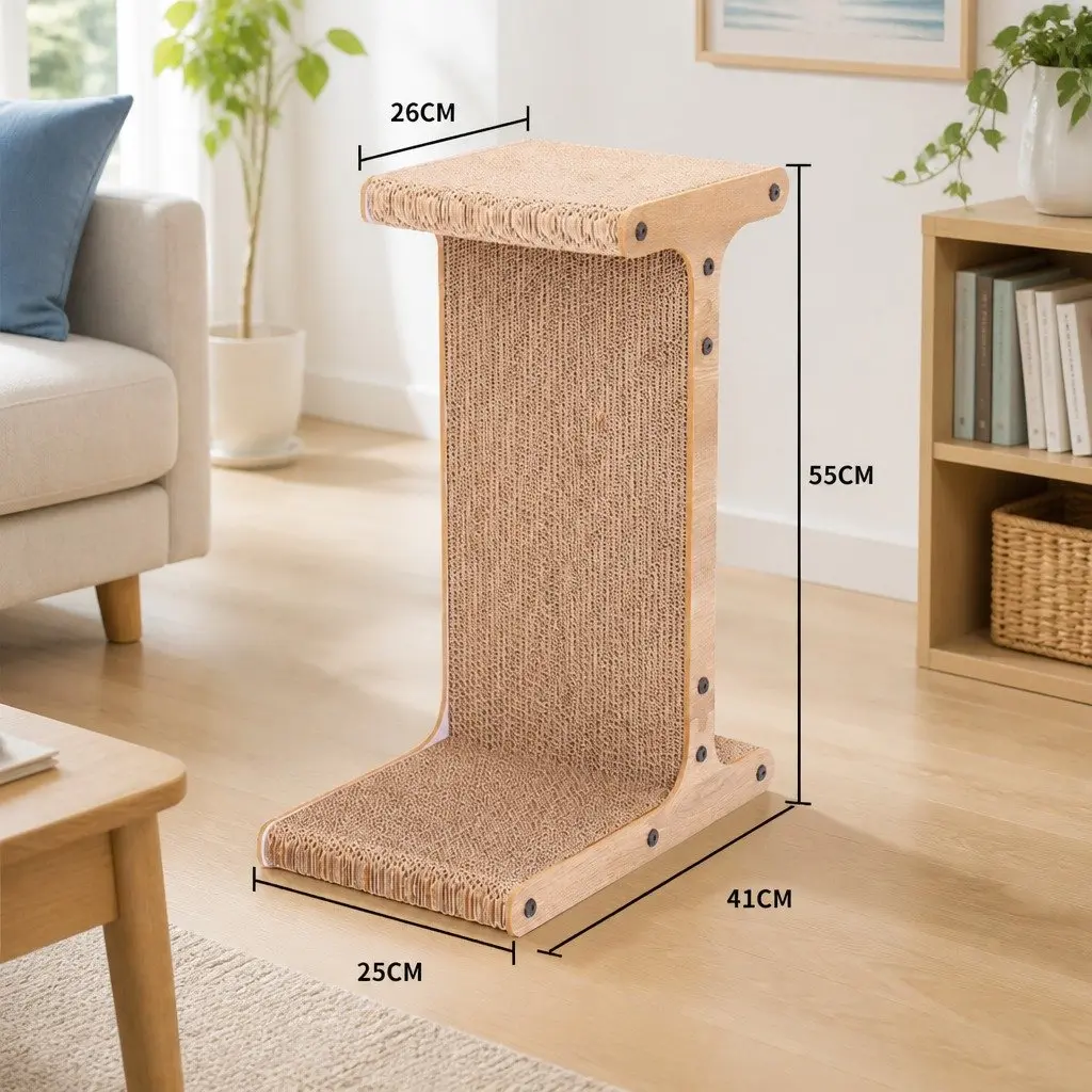 Cat Scratch Board Corrugated Paper 41x25x55cm T-Jump Stand