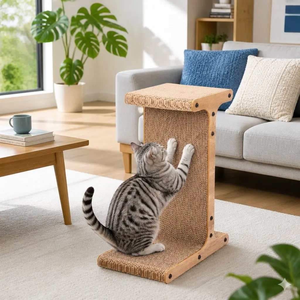 Cat Scratch Board Corrugated Paper 41x25x55cm T-Jump Stand