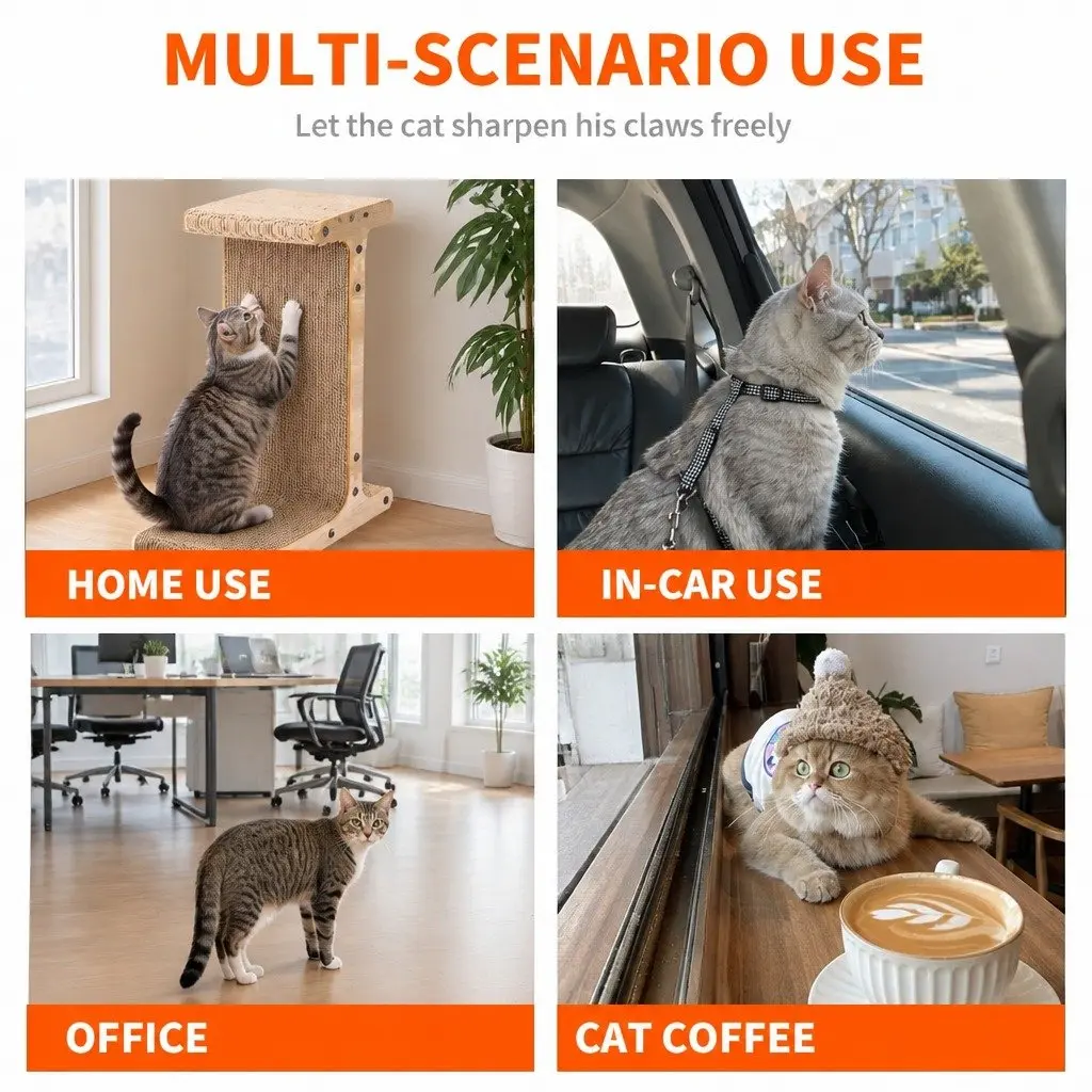 Cat Scratch Board Corrugated Paper 41x25x55cm T-Jump Stand
