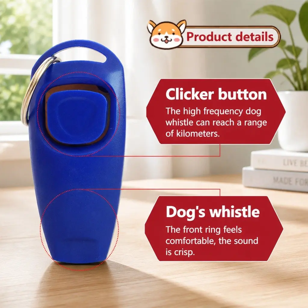 Dog Training Whistle and Clicker Combo in Blue