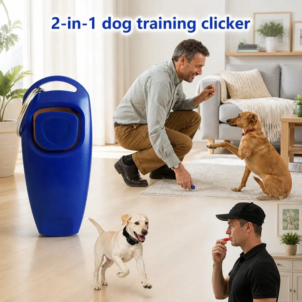 Dog Training Whistle and Clicker Combo in Blue