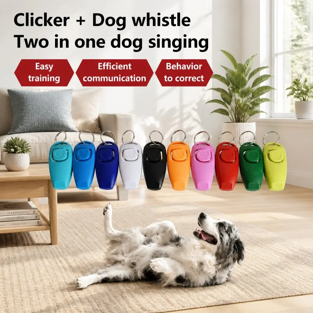 Dog Training Whistle Clicker Combo PC Material 7.5cm Light Green