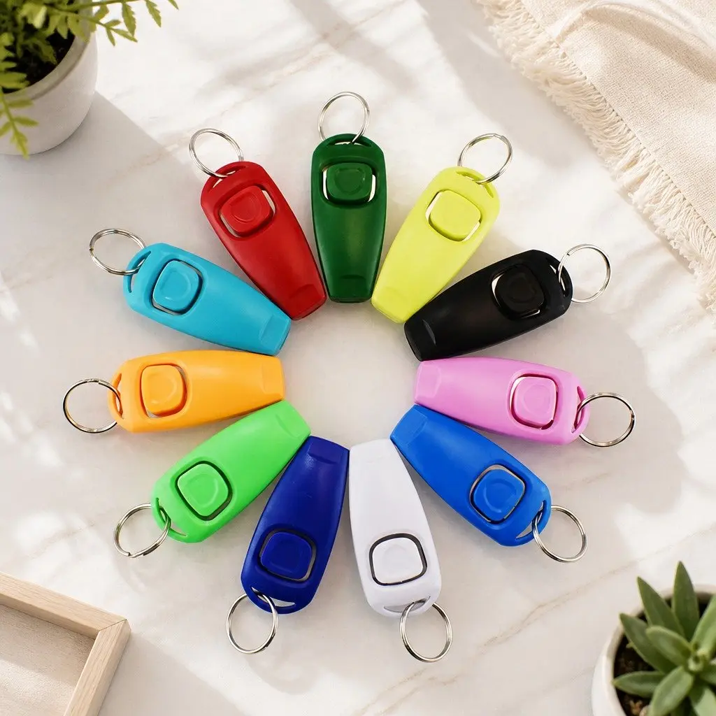Dog Training Whistle Clicker Combo PC Material 7.5cm Light Green