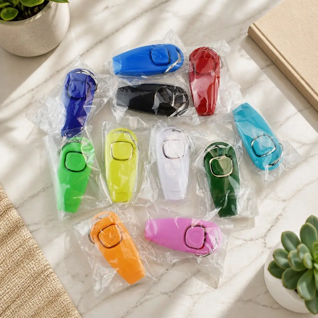 Dog Training Whistle Clicker Combo PC Material 7.5cm Light Green