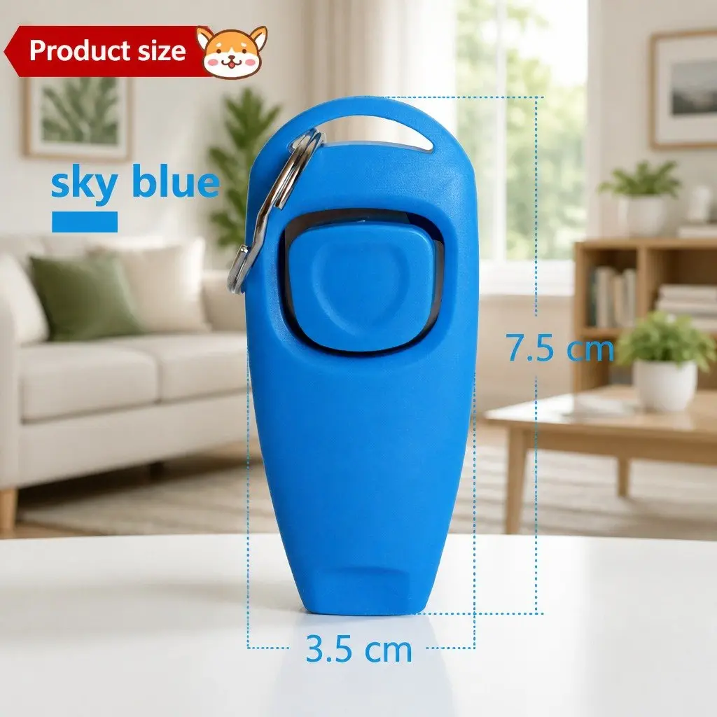 Dog Training Clicker PC Material 7.5cm x 3.5cm x 2cm Blue