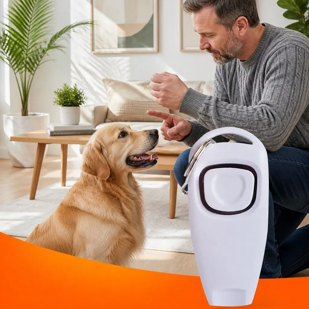 Pet Training Clicker Whistle PC Material 7.5cm White