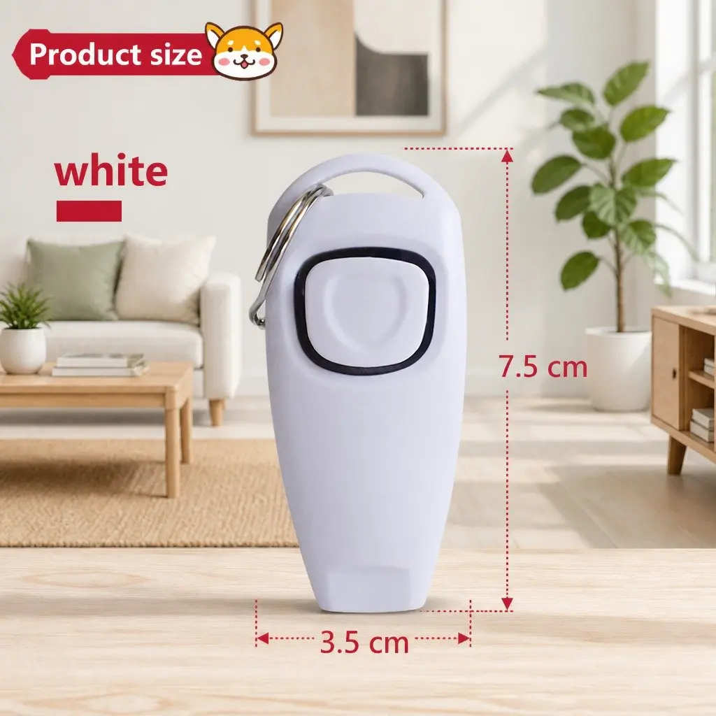 Pet Training Clicker Whistle PC Material 7.5cm White