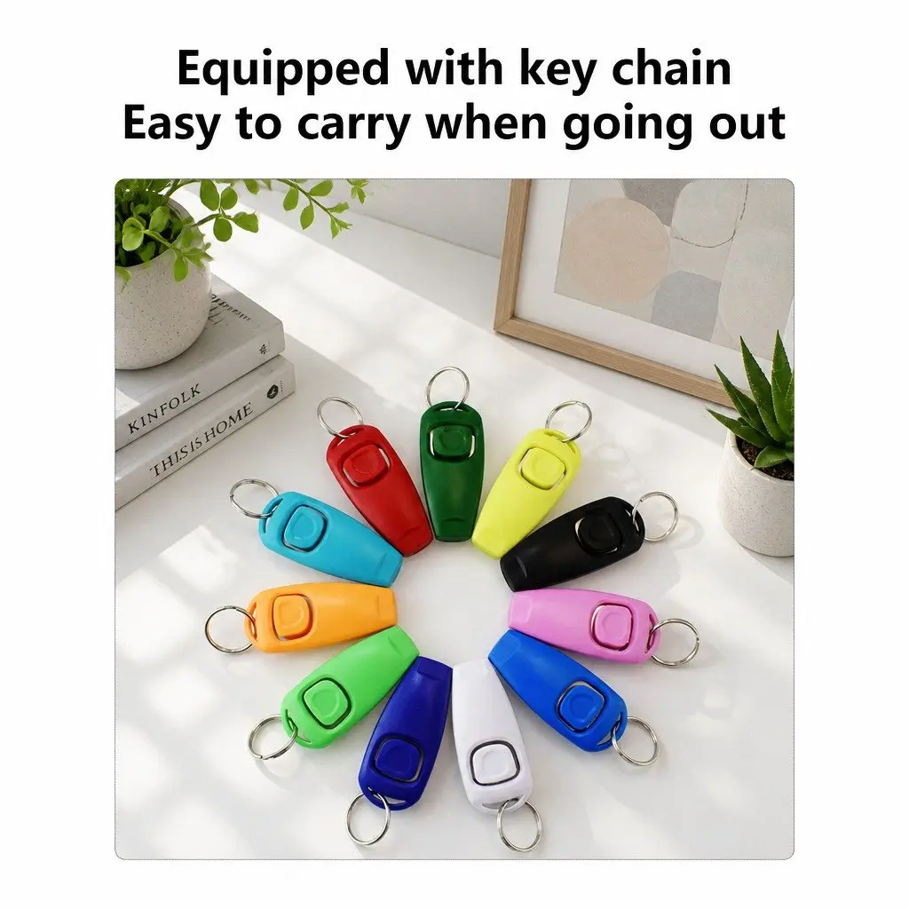 Pet Training Clicker Whistle PC Material 7.5cm White