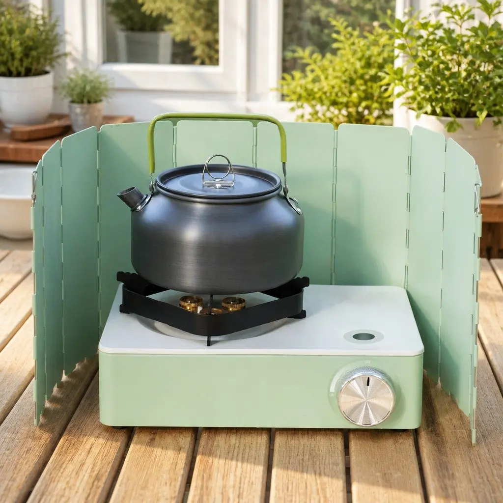 Portable Cassette Stove Aluminum Alloy 29 x 20 x 8.5cm Macaron Green