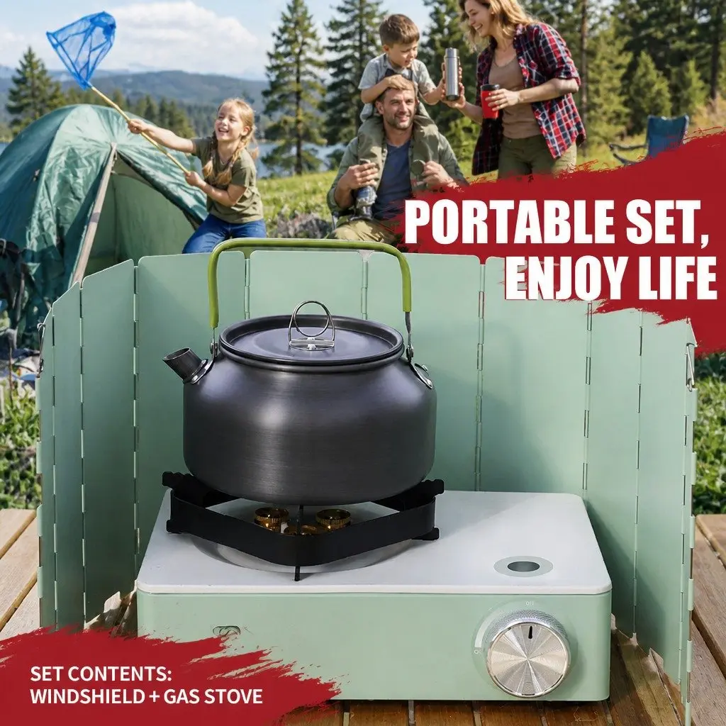 Portable Cassette Stove Aluminum Alloy 29 x 20 x 8.5cm Macaron Green