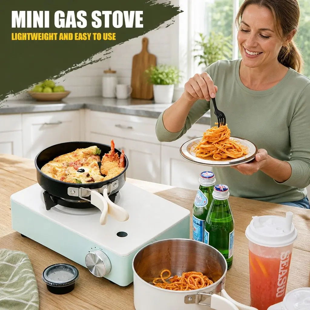 Portable Cassette Stove Aluminum Alloy 29 x 20 x 8.5cm Macaron Green