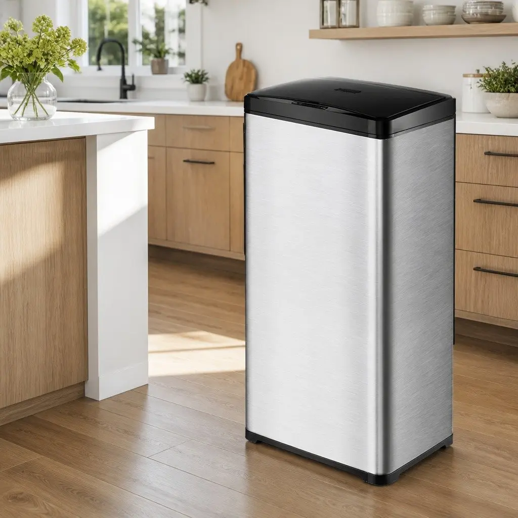 50L Stainless Steel Motion Sensor Trash Can for Kitchens