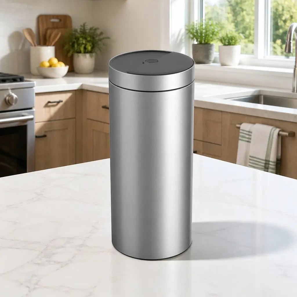 40L Touchless Kitchen Trash Can Stainless Steel Silver